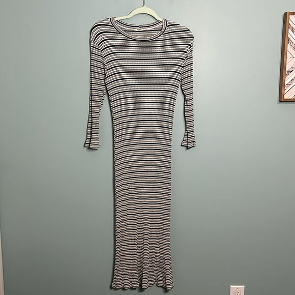 Monrow Striped Bodycon Dress - Picture 2 of 8